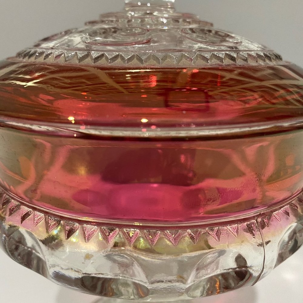 Ruby Depression Glass candy dish - Picture 2 of 5